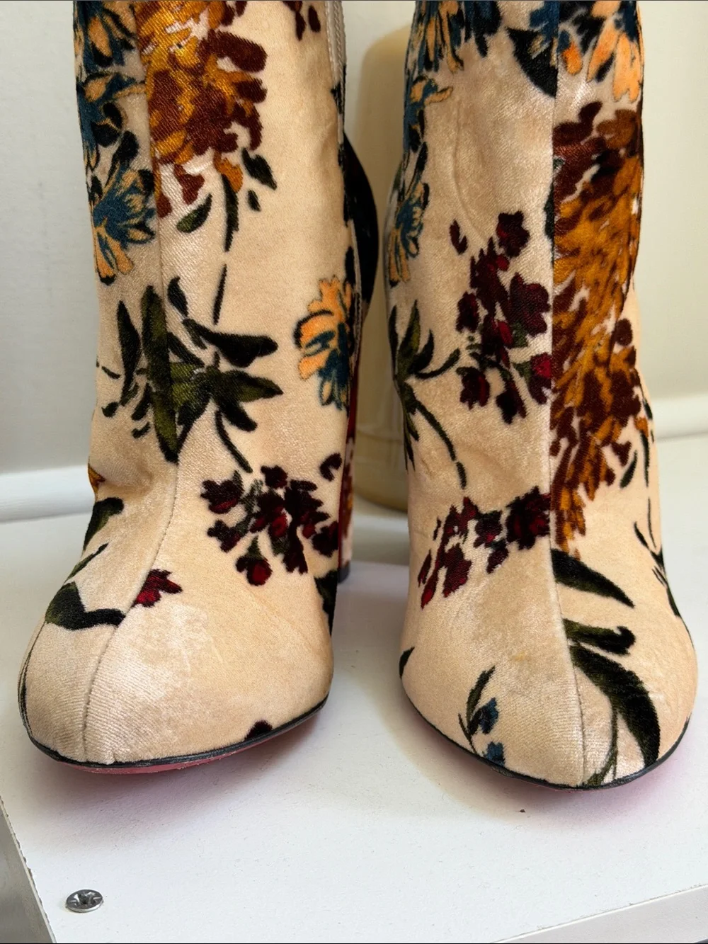 Christian Louboutin Veau Velour Moulamax  Boots Size 37.5/7.5US